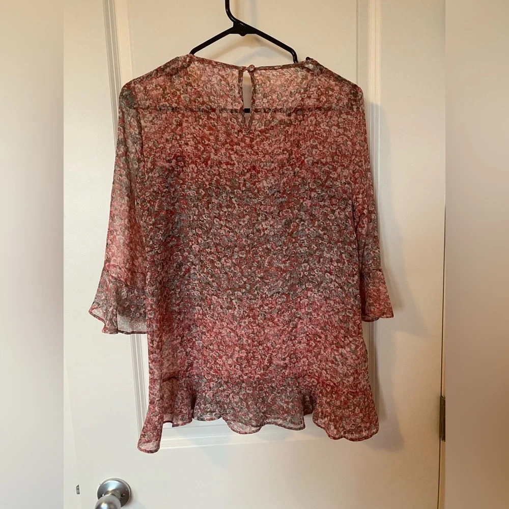 BCBGeneration Floral Ruffle Top - Picture 3 of 8